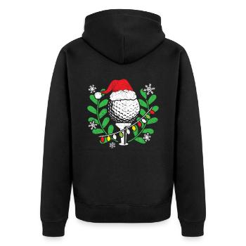 Golf Player Sport Golfer Merry Xmas Christmas Day - Unisex Premium Organic Zip Hoodie - black - Back - Nico (187cm)