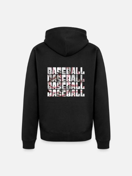 baseball - Unisex Premium Organic Zip Hoodie - black