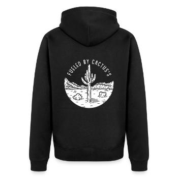 Cactus Garden Cactus - Unisex Premium Organic Zip Hoodie - black - Back - Nico (187cm)