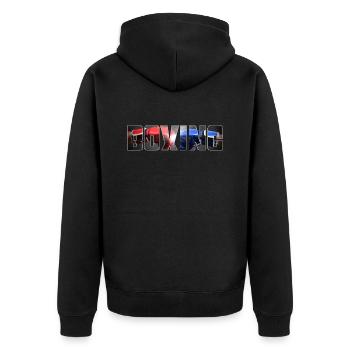 Boxing - Unisex Premium Organic Zip Hoodie - black - Back - Nico (187cm)