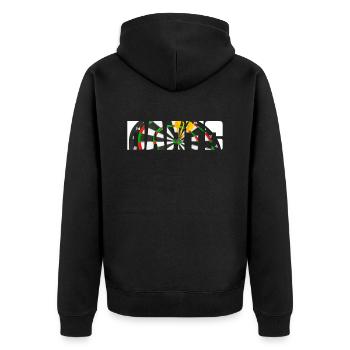 Dart - Unisex Premium Bio Zip Hoodie - Schwarz - Hinten - Nico (187cm)