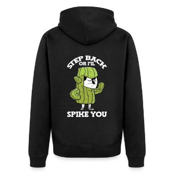 Cactus Garden Cactus - Unisex Premium Organic Zip Hoodie - black - Back - Nico (187cm)
