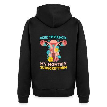 Hysterektomie Blume Gebärmutter Hysterektomie - Unisex Premium Bio Zip Hoodie - Schwarz - Hinten - Nico (187cm)