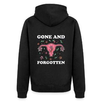 Hysterektomie Blumen Hysterektomie - Unisex Premium Bio Zip Hoodie - Schwarz - Hinten - Nico (187cm)