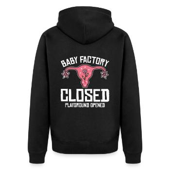 Hysterektomie Lustige Gebärmutter Hysterektomie - Unisex Premium Bio Zip Hoodie - Schwarz - Hinten - Nico (187cm)