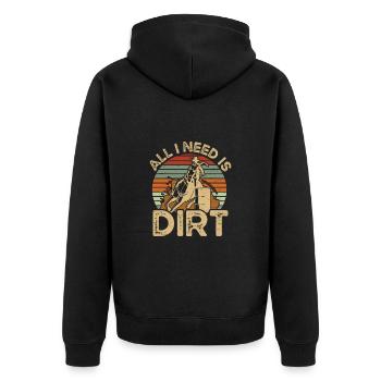 Ich Brauche Ein Dirt Barrel Racing Equestrian - Unisex Premium Bio Zip Hoodie - Schwarz - Hinten - Nico (187cm)
