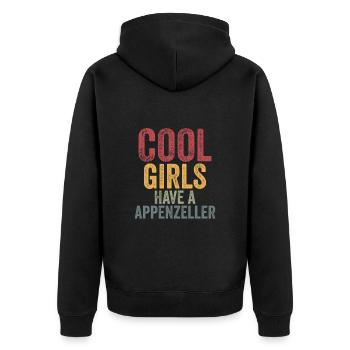 Les filles cool ont un appenzeller - Veste à capuche bio Premium Unisexe - noir - Dos - Nico (187cm)