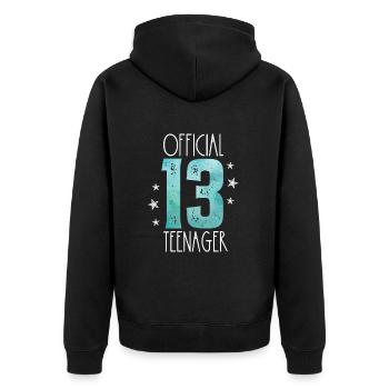 Officiel 13 adolescents - Veste à capuche bio Premium Unisexe - noir - Dos - Nico (187cm)