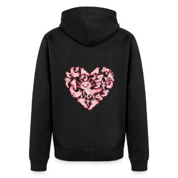 Axolotls est mon cœur d’animal spirituel rempli d’axo - Veste à capuche bio Premium Unisexe - noir - Dos - Nico (187cm)
