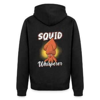 Tintenfischflüsterer - Unisex Premium Bio Zip Hoodie - Schwarz - Hinten - Nico (187cm)