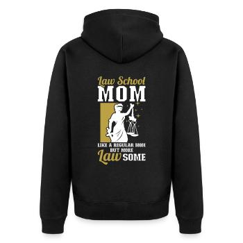 Maman de la faculté de droit - comme une mère normale, mais - Veste à capuche bio Premium Unisexe - noir - Dos - Nico (187cm)