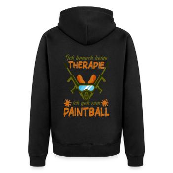 Paintball Paintballer Waffe Markierer Gotcha - Unisex Premium Bio Zip Hoodie - Schwarz - Hinten - Nico (187cm)