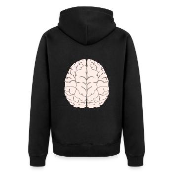 brain brain brain intelligence smart smart student university - Unisex Premium Organic Zip Hoodie - black - Back - Nico (187cm)
