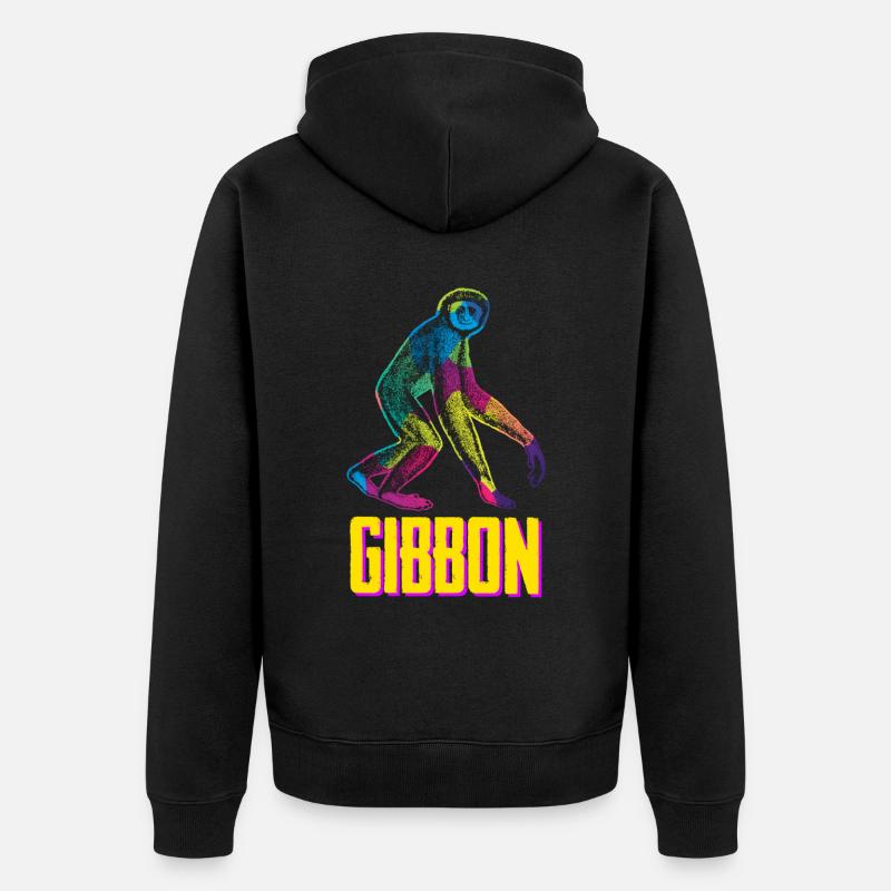 Singe gibbon - Veste à capuche bio Premium Unisexe - noir