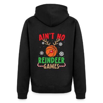 Basketballspieler Sport Frohe Weihnachten - Unisex Premium Bio Zip Hoodie - Schwarz - Hinten - Nico (187cm)