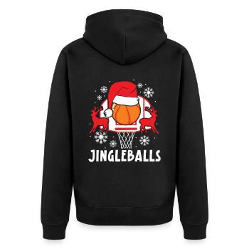 Jingleballs Basketballspieler Weihnachten - Unisex Premium Bio Zip Hoodie - Schwarz - Hinten - Nico (187cm)