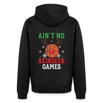 Basketballspieler Sport Frohe Weihnachten - Unisex Premium Bio Zip Hoodie - Schwarz - Hinten - Nico (187cm)