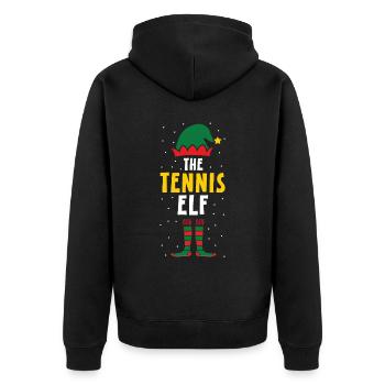 Le joueur de tennis elfe de tennis Le jour de Noël - Veste à capuche bio Premium Unisexe - noir - Dos - Nico (187cm)