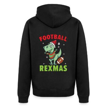 Football Rexmas Joueur de football Noël Jour de Noël - Veste à capuche bio Premium Unisexe - noir - Dos - Nico (187cm)