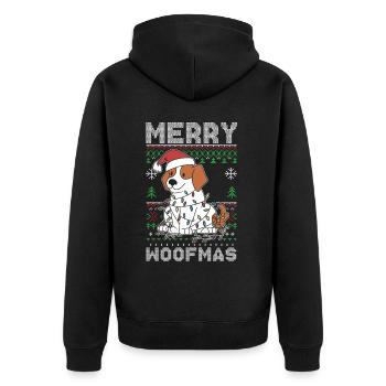 Merry Woofmas Christmas Day Dog Lover Puppy Owner - Veste à capuche bio Premium Unisexe - noir - Dos - Nico (187cm)
