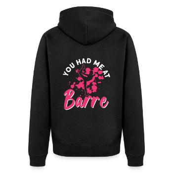 Du hattest mich bei Barre - Ballett-Tänzerin - Unisex Premium Bio Zip Hoodie - Schwarz - Hinten - Nico (187cm)