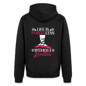Ballet Dancer Ballerina Dancing Funny Ballet - Unisex Premium Organic Zip Hoodie - black - Back - Nico (187cm)