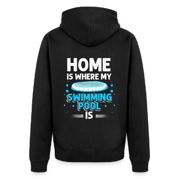 Schwimmer Sport Schwimmen - Unisex Premium Bio Zip Hoodie - Schwarz - Hinten - Nico (187cm)