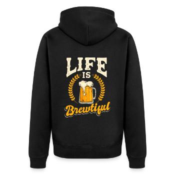 Boire de la bière - Veste à capuche bio Premium Unisexe - noir - Dos - Nico (187cm)
