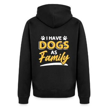 Familie Hund Hundehalter - Unisex Premium Bio Zip Hoodie - Schwarz - Hinten - Nico (187cm)