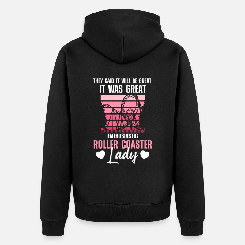 Achterbahnfahrer - Unisex Premium Bio Zip Hoodie - Schwarz