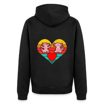 Axolotl est mon animal coeur divisé axolotls - Veste à capuche bio Premium Unisexe - noir - Dos - Nico (187cm)