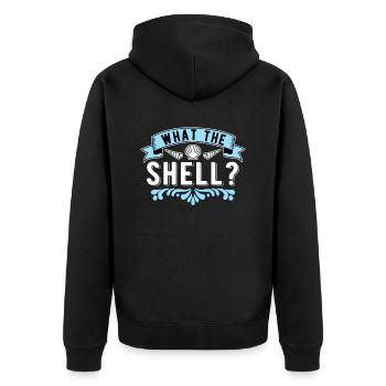 Shell Collectors Shells What The Shell - Unisex Premium Organic Zip Hoodie - black - Back - Nico (187cm)
