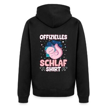 Leicht Ablenkbar Durch Offizielles Schlaf Shirt - Unisex Premium Bio Zip Hoodie - Schwarz - Hinten - Nico (187cm)
