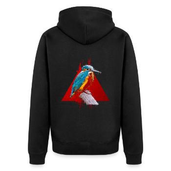Hummingbird Animal Art Watercolor Cartoon Colorful - Unisex Premium Organic Zip Hoodie - black - Back - Nico (187cm)