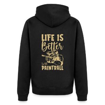 La vie de paintball est meilleure avec Paintballing Player - Veste à capuche bio Premium Unisexe - noir - Dos - Nico (187cm)