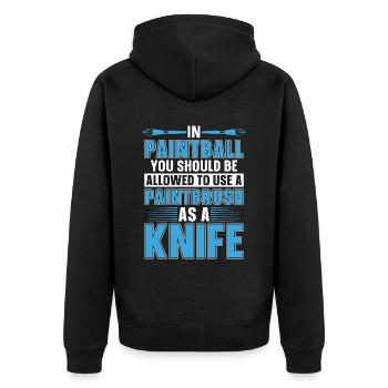 Paintball In Paintball You Should Paint Gun Player - Unisex Premium Organic Zip Hoodie - black - Back - Nico (187cm)