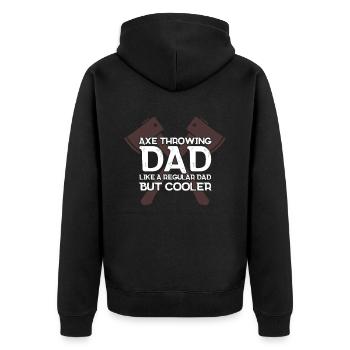 Axt Werfer Axt Werfen Vater Papa Axt Geschenk - Unisex Premium Bio Zip Hoodie - Schwarz - Hinten - Nico (187cm)