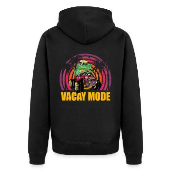 Dinosaur Vacay Fashion - Unisex Premium Organic Zip Hoodie - black - Back - Nico (187cm)