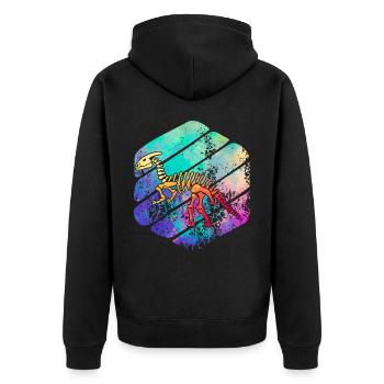 Dinosaure - Veste à capuche bio Premium Unisexe - noir - Dos - Nico (187cm)
