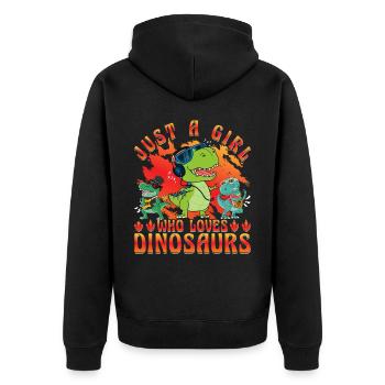 Just a Girl who loves Dinosaurs - Unisex Premium Organic Zip Hoodie - black - Back - Nico (187cm)