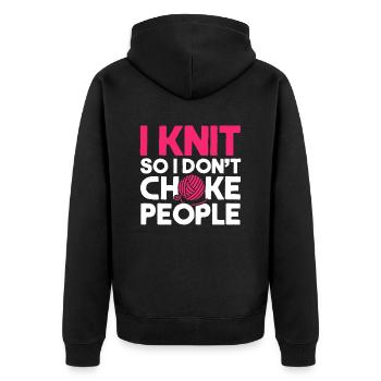 Tricot à l’aiguille de fil de fil de crochet froissé - Veste à capuche bio Premium Unisexe - noir - Dos - Nico (187cm)
