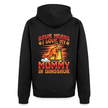 Rawr signifie que j’aime ma maman dans Dinosaurs - Veste à capuche bio Premium Unisexe - noir - Dos - Nico (187cm)