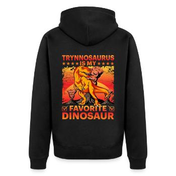 Trynnosaurus is my favorite Dinosaur - Unisex Premium Organic Zip Hoodie - black - Back - Nico (187cm)