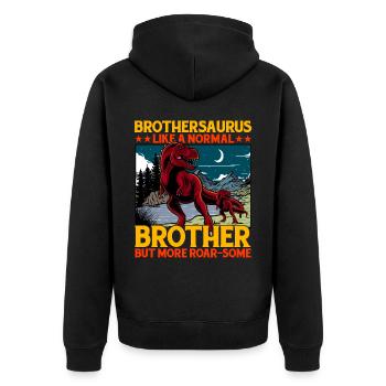 Brothersaurus comme un Brother normal mais plus Roar - Veste à capuche bio Premium Unisexe - noir - Dos - Nico (187cm)