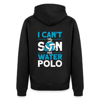 Wasserball Wassersport Polo Schwimmen - Unisex Premium Bio Zip Hoodie - Schwarz - Hinten - Nico (187cm)