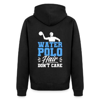 Wasserball Wassersport Polo Schwimmen - Unisex Premium Bio Zip Hoodie - Schwarz - Hinten - Nico (187cm)