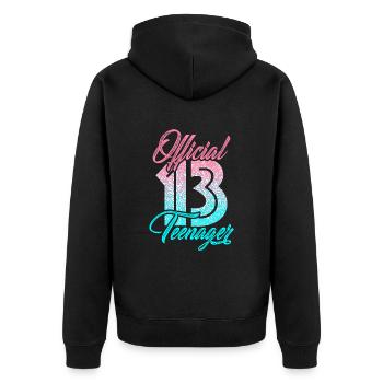 Officiel 13 adolescents - Veste à capuche bio Premium Unisexe - noir - Dos - Nico (187cm)