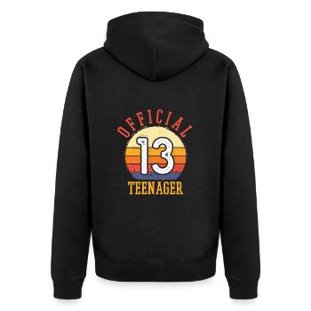 Officiel 13 Teen Vintage - Veste à capuche bio Premium Unisexe - noir - Dos - Nico (187cm)