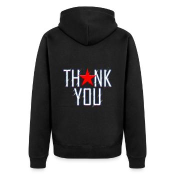 Thank You For Your Service 4th Of July Veterans - Unisex Premium Bio Zip Hoodie - Schwarz - Hinten - Nico (187cm)