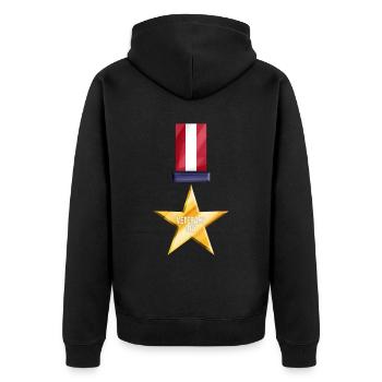 Golden Medal Of Honor For Veterans Day - Unisex Premium Bio Zip Hoodie - Schwarz - Hinten - Nico (187cm)